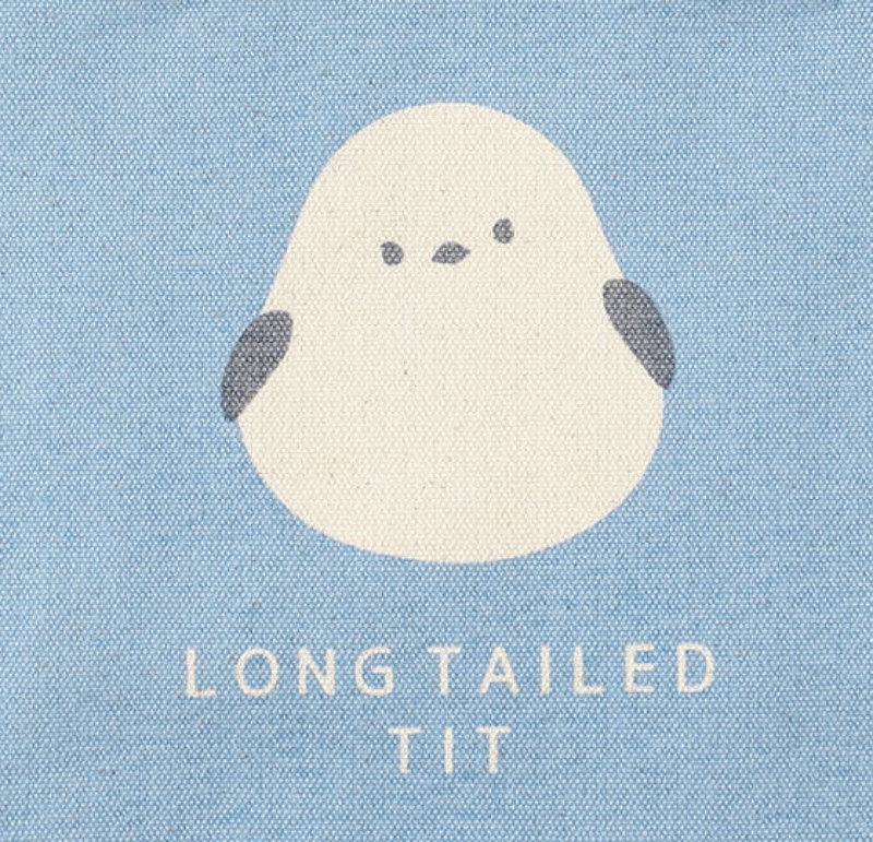銀喉長尾山雀圖案特寫 LONG TAILED TIT 印字